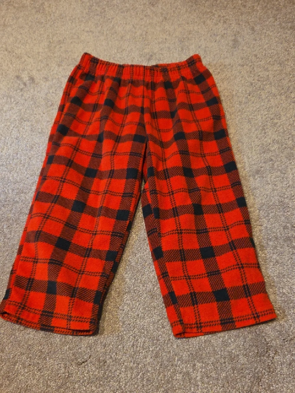 Carter's Red and Black Plaid Fleece Pajama Pants 3T